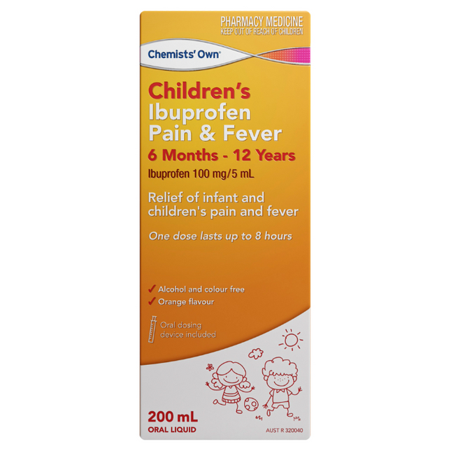 Chemists' Own Children's Ibuprofen Pain & Fever 100mg/5mL 6 Months - 12 Years 200mL