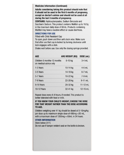 Chemists' Own Children's Ibuprofen Pain & Fever 100mg/5mL 6 Months - 12 Years 200mL