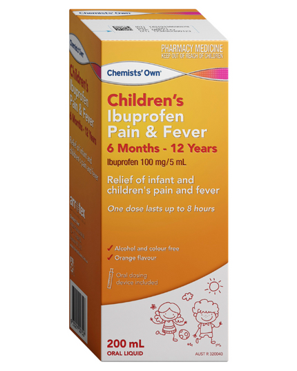 Chemists' Own Children's Ibuprofen Pain & Fever 100mg/5mL 6 Months - 12 Years 200mL