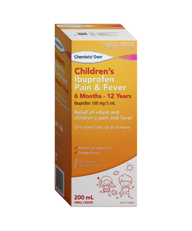Chemists' Own Children's Ibuprofen Pain & Fever 100mg/5mL 6 Months - 12 Years 200mL