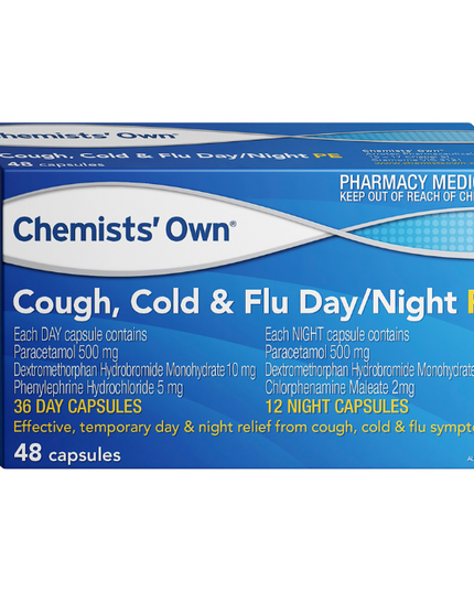Chemists' Own Cough, Cold & Flu Day/Night PE 48 Capsules