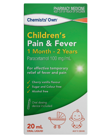 Chemists' Own Paracetamol 100mg Pain & Fever Drops 1 Month-2 Years 20mL