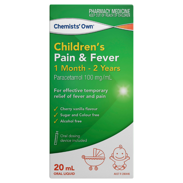 Chemists' Own Paracetamol 100mg Pain & Fever Drops 1 Month-2 Years 20mL