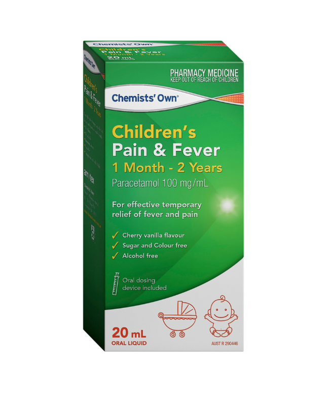 Chemists' Own Paracetamol 100mg Pain & Fever Drops 1 Month-2 Years 20mL