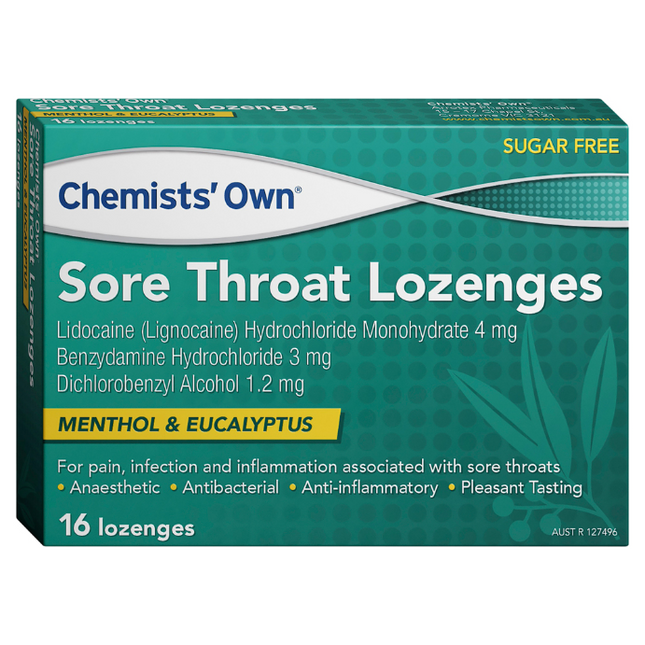 Chemists' Own Sore Throat Menthol Eucalyptus 16 Lozenges