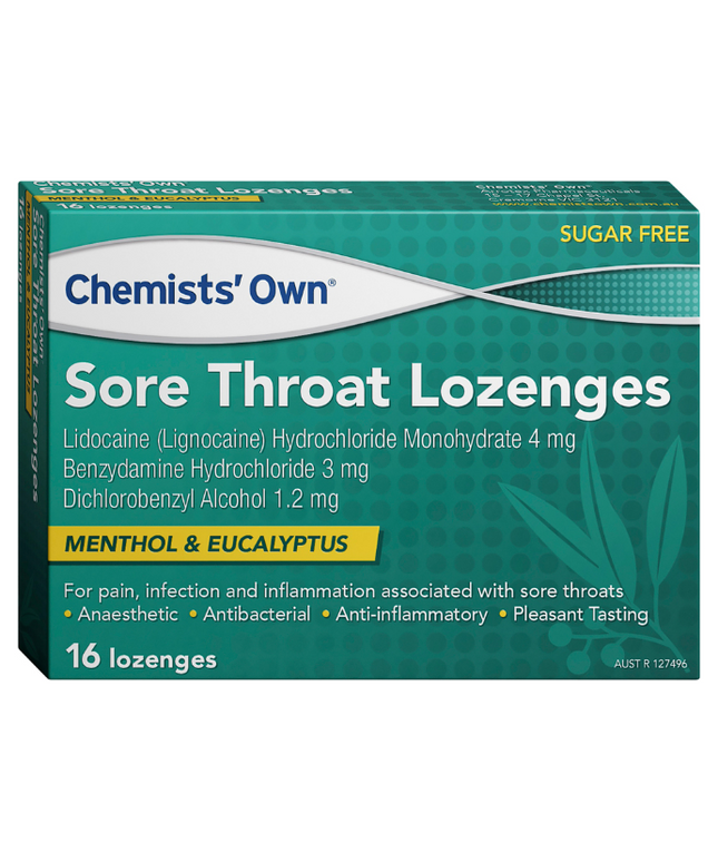Chemists' Own Sore Throat Menthol Eucalyptus 16 Lozenges