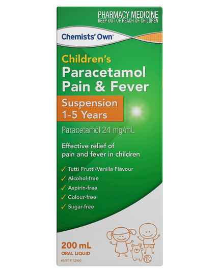 Chemists' Own Children's Paracetamol Pain & Fever Suspention 120mg/5mL 1-5 Years 200mL