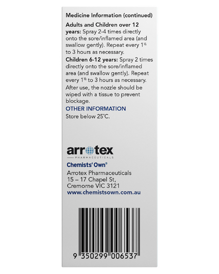 Chemists' Own Sore Throat Spray Forte 30mL