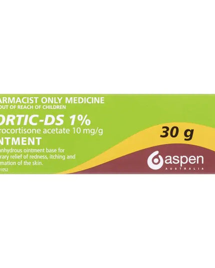 Pharmacist Only Cortic DS Ointment 1% 30g - Hydrocortisone (S3)