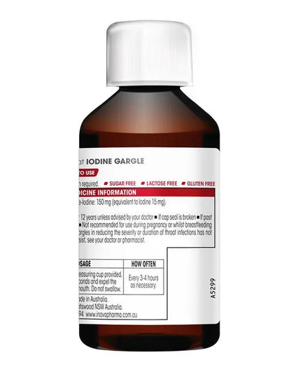 Difflam Ready to Use Sore Throat Gargle with Iodine 200mL