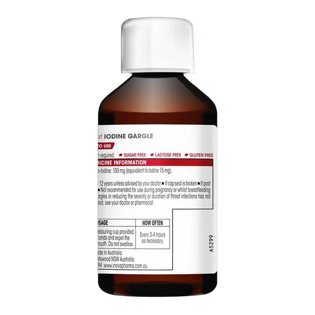 Difflam Ready to Use Sore Throat Gargle with Iodine 200mL