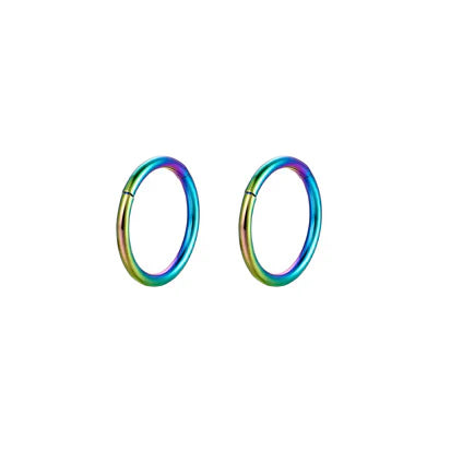 Ear Hinged Ring Rainbow 10mm