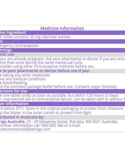 Ellaone 30mg 1 Tablet