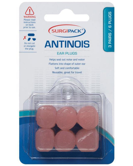 Surgipack 6244 Ear Plugs Antinoise 3 Pairs