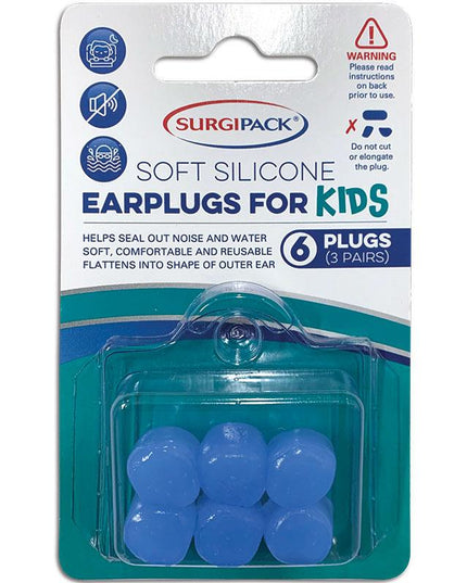 Surgipack 6444 Ear Plugs Soft Silicone Kids 3 Pack