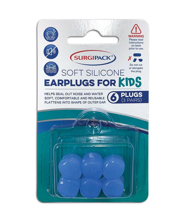 Surgipack 6444 Ear Plugs Soft Silicone Kids 3 Pack