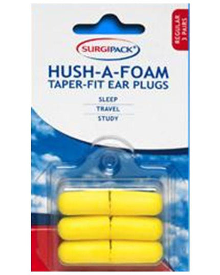 Surgipack 6257 Ear Plugs Hush Taper Regular 3 pack
