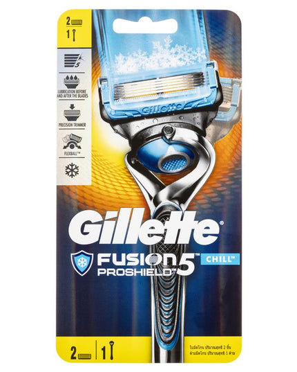 Gillette Fusion ProShield Razor Chill 2 Up