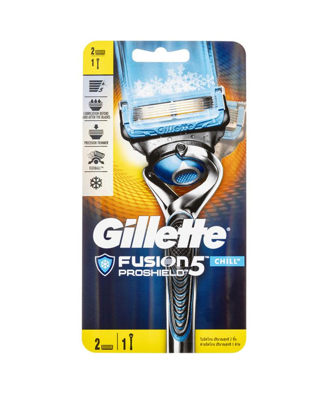 Gillette Fusion ProShield Razor Chill 2 Up
