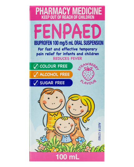 FENPAED Oral Liquid Ibufropen 100mg/5mL Strawberry Flavour 100mL