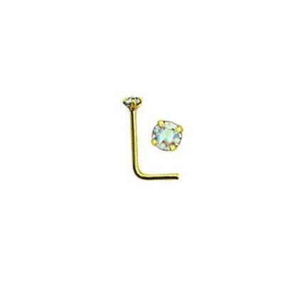 Gold Plated Bent Post Claw Clear 0.6