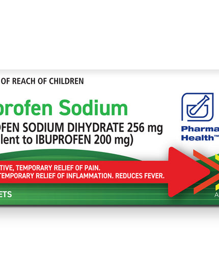 Pharmacy Health Ibuprofen Sodium 256mg 24 Tablets