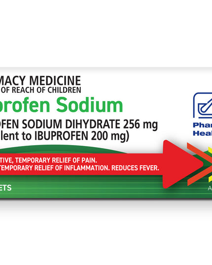 Pharmacy Health Ibuprofen Sodium 256mg 24 Tablets