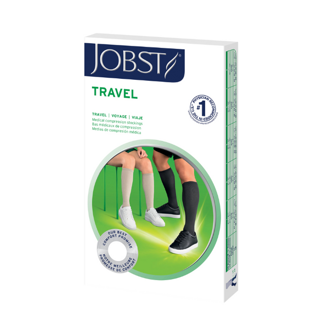 JOBST Travel Sock CL1 15-20 mmHg Special Targeted Indicati Knee High CT Black Size 1 1 Pair