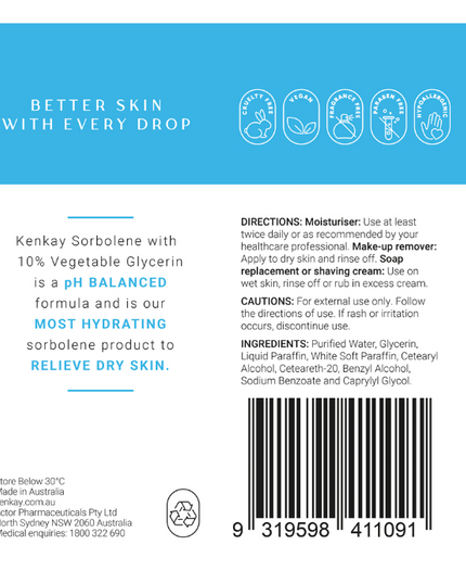 Kenkay Sorbolene 10% Glycerin Pump 1L