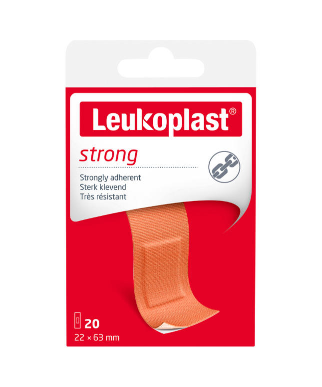 LEUKO Leukoplast Strong First Aid Dressings 22mm x 63mm 20 Pack