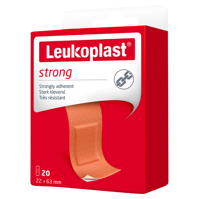 LEUKO Leukoplast Strong First Aid Dressings 22mm x 63mm 20 Pack
