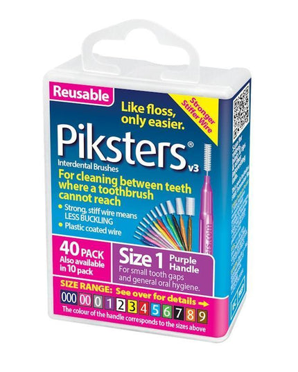 Piksters Interdental Brushes Purple Size 1 40pk
