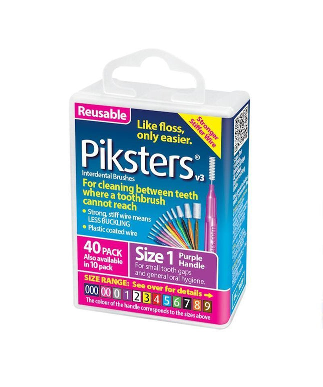 Piksters Interdental Brushes Purple Size 1 40pk