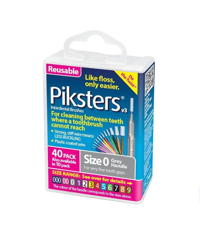Piksters Interdental Brushes Grey Size 0 40pk