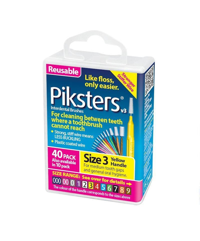 Piksters Interdental Brushes Yellow Size 3 40pk