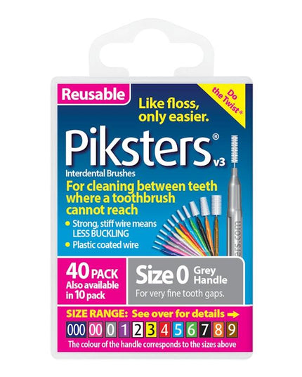 Piksters Interdental Brushes Grey Size 0 40pk