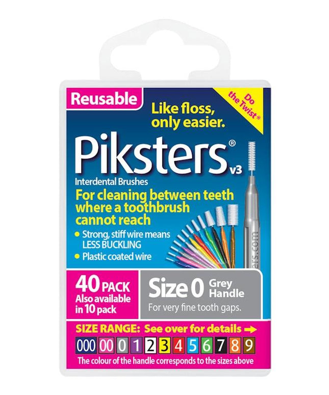 Piksters Interdental Brushes Grey Size 0 40pk