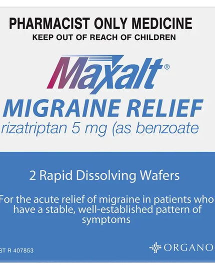 Maxalt Migraine Relief 5mg Wafer 2 Pack (S3)