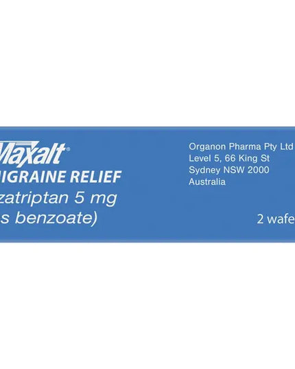 Maxalt Migraine Relief 5mg Wafer 2 Pack (S3)