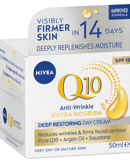 NIVEA Q10 Anti-Wrinkle + Replenishing Mature Day Cream SPF15 50mL