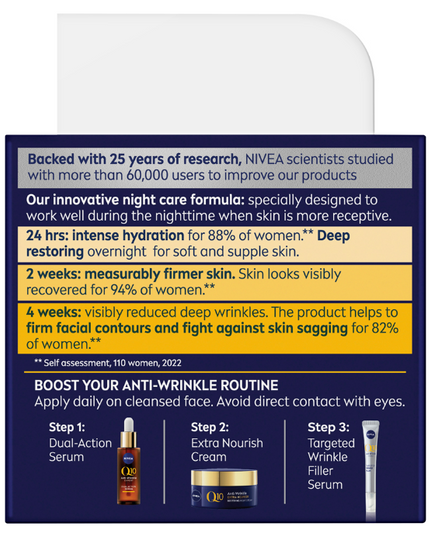 NIVEA Q10 Anti-Wrinkle + Replenishing Mature Night Cream 50mL