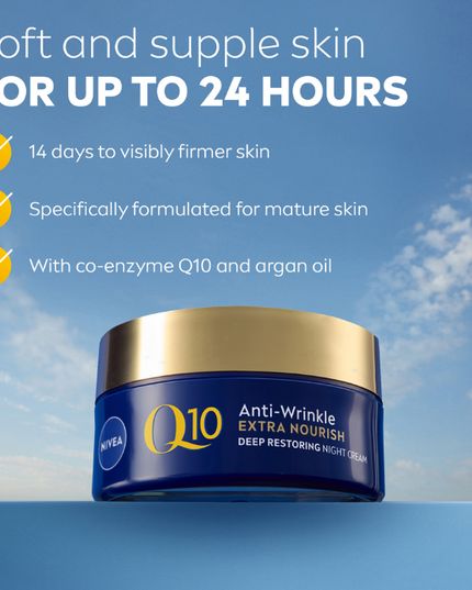 NIVEA Q10 Anti-Wrinkle + Replenishing Mature Night Cream 50mL