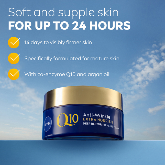 NIVEA Q10 Anti-Wrinkle + Replenishing Mature Night Cream 50mL