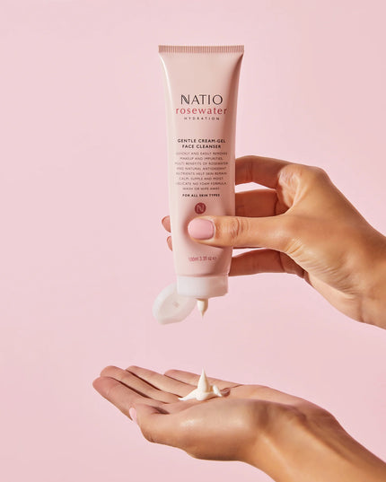 Natio Rosewater Hydration Gentle Cream-Gel Face Cleanser 100ml