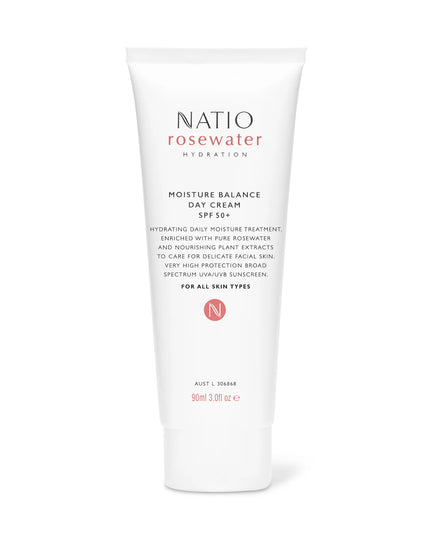Natio Rosewater Hydration Moisture Balance Day Cream SPF 50+ 90ml