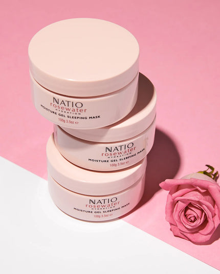 Natio Rosewater Hydration Moisture Gel Sleeping Mask 100g
