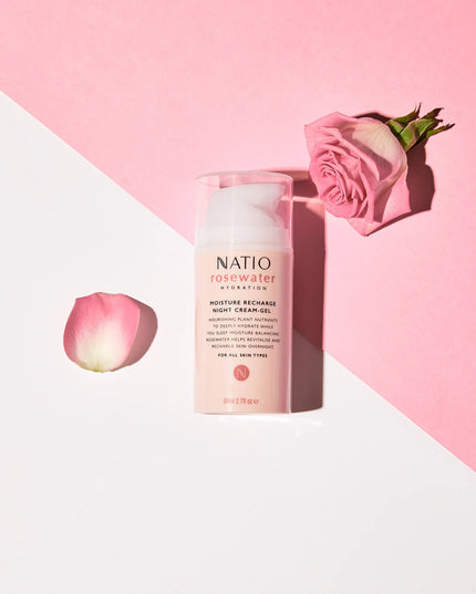 Natio Rosewater Hydration Moisture Recharge Night Cream-Gel 80ml