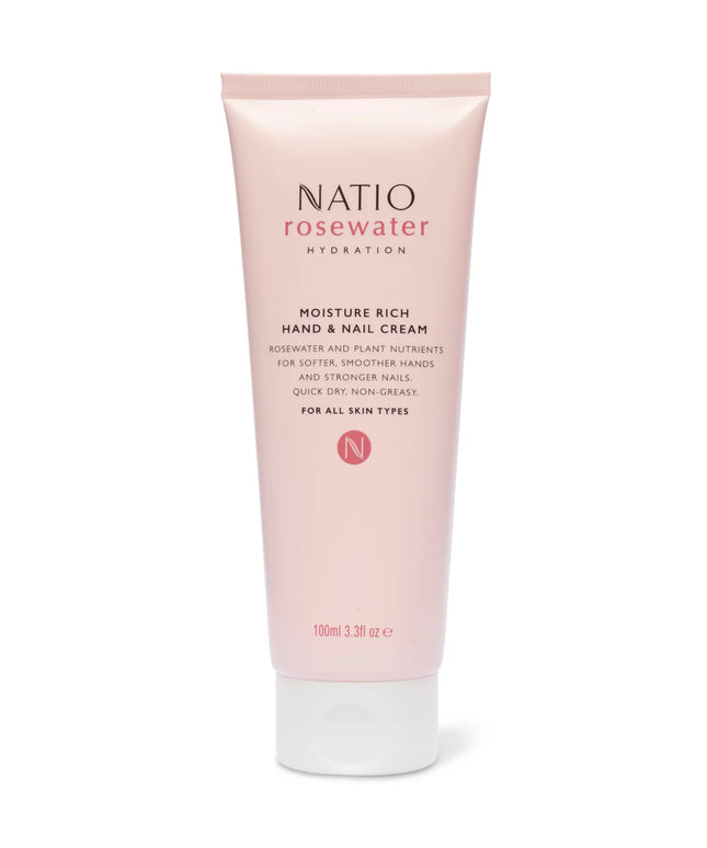 Natio Rosewater Hydration Moisture Rich Hand & Nail Cream 100ml