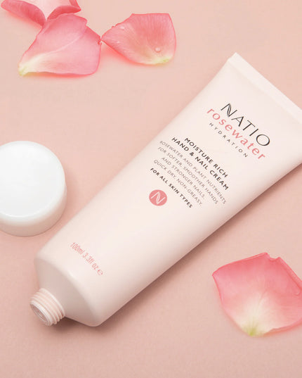 Natio Rosewater Hydration Moisture Rich Hand & Nail Cream 100ml