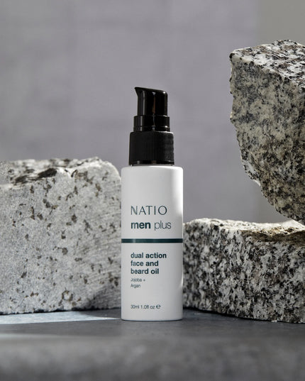 Natio Men Plus Dual Action Face and Beard Oil 30mL